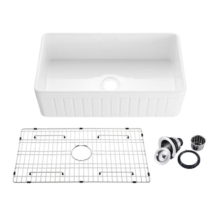 Kibi K2-SF33PI, Undermount, Farmhouse/Apron Mount, Glossy White Finish K2-SF33PI